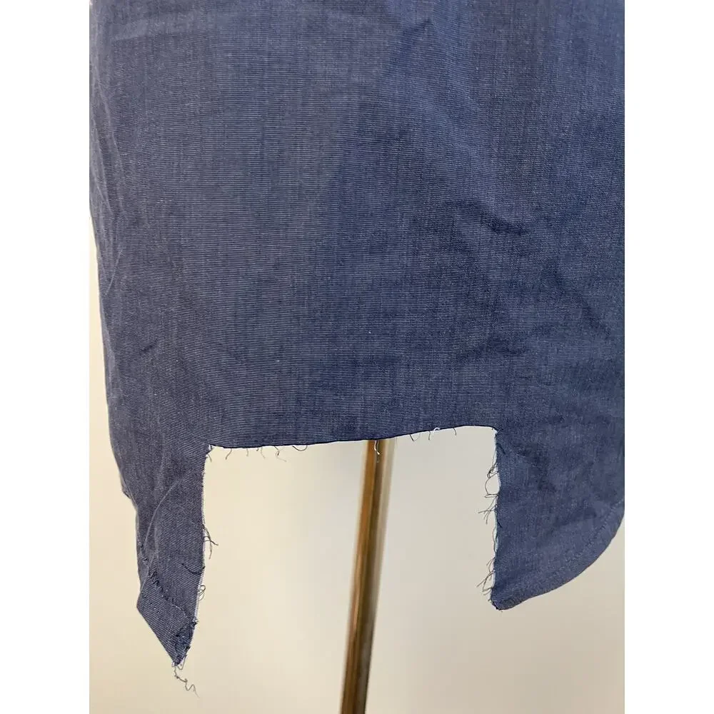 PME Legend Shirt Mens Large Button Up Defect Open Front Blue Factory Seconds N47